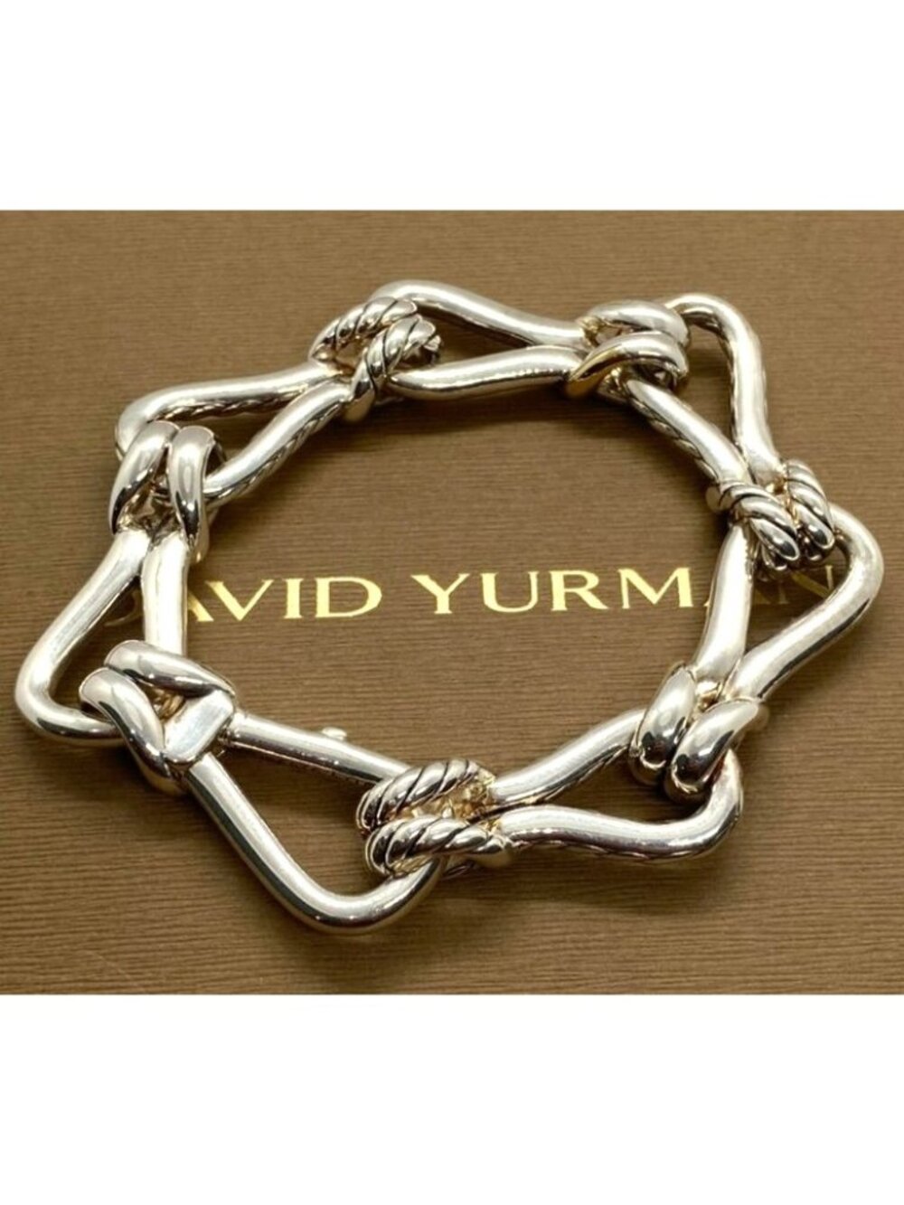 David Yurman 14mm Thoroughbred Loop Chain Bracelet 925 750 - Picture 11 of 12